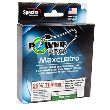 Power Pro Maxcuatro Spectra Ht Braided Fishing Line 100Lb 3000Yd Moss Green 33401003000E